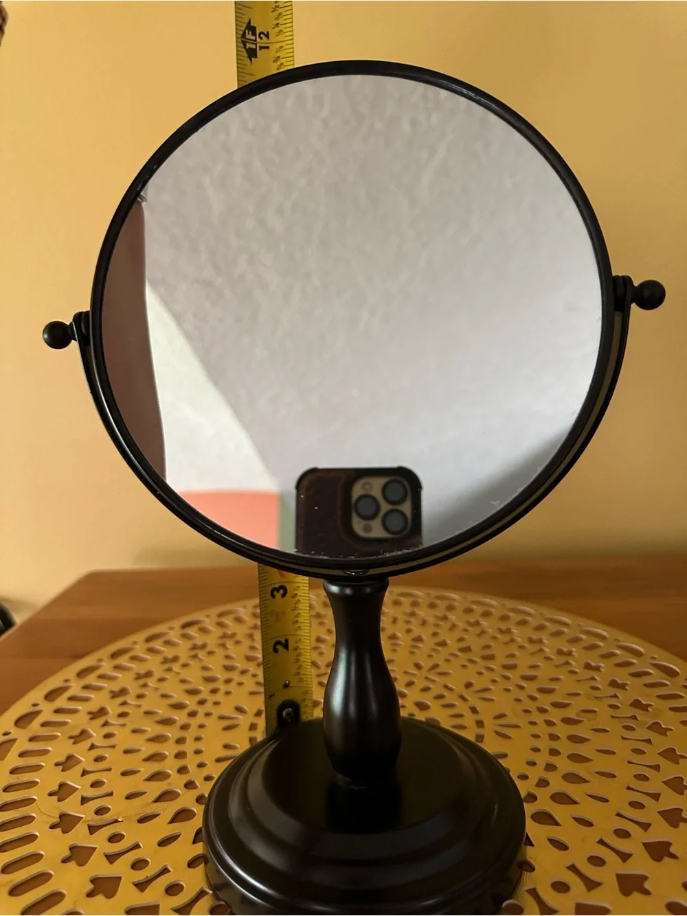 Black Double-Sided Tabletop Vanity Mirror by